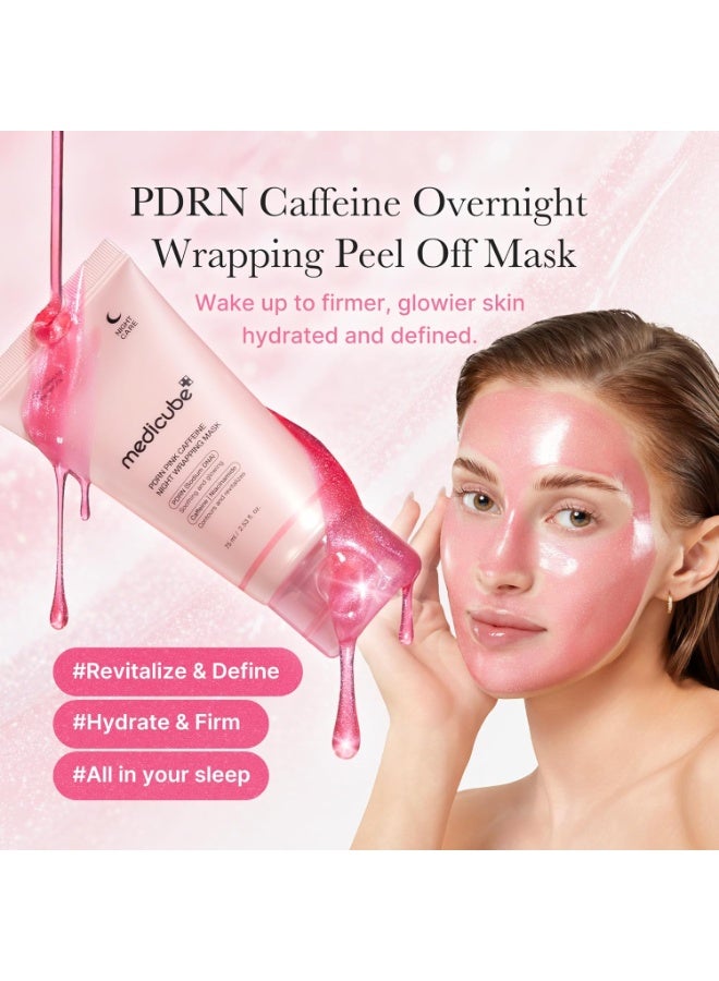 Medicube PDRN Caffeine Overnight Wrapping Peel Off Facial Mask | Firming, Depuffing & Hydration | Salmon DNA + Caffeine + Collagen For Refined, Glass Skin & Face Contour Support | Korean Skin Care - Image 3